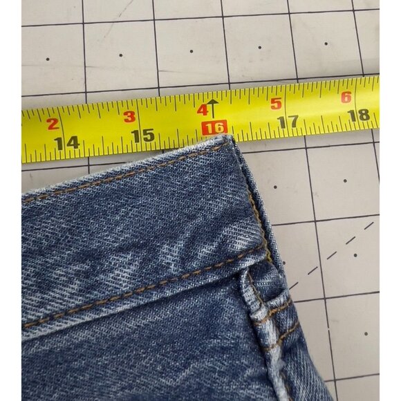 Levis 501 Original Fit Button Fly Men's Jeans W33 L34 Faded Distressed Denim - Picture 6 of 13